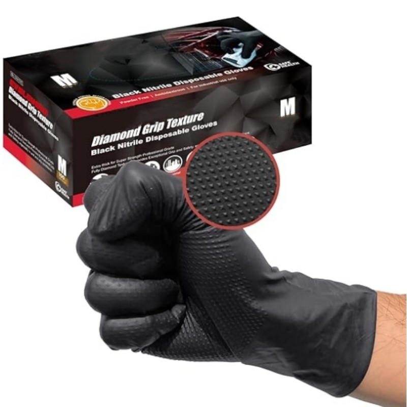 Garden Gloves - Прочные черные нитриловые перчатки 8 mil