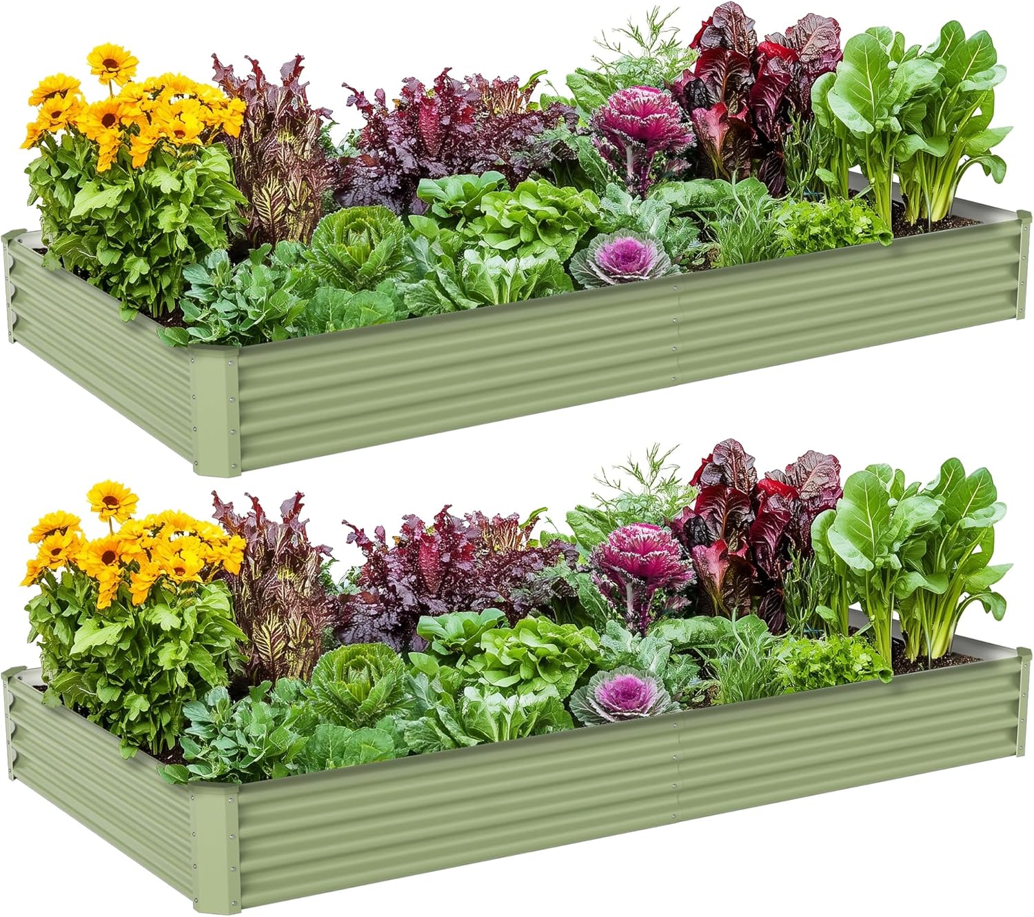 Raised Garden Bed - Металлическая оцинкованная грядка для огорода, 8x4x1