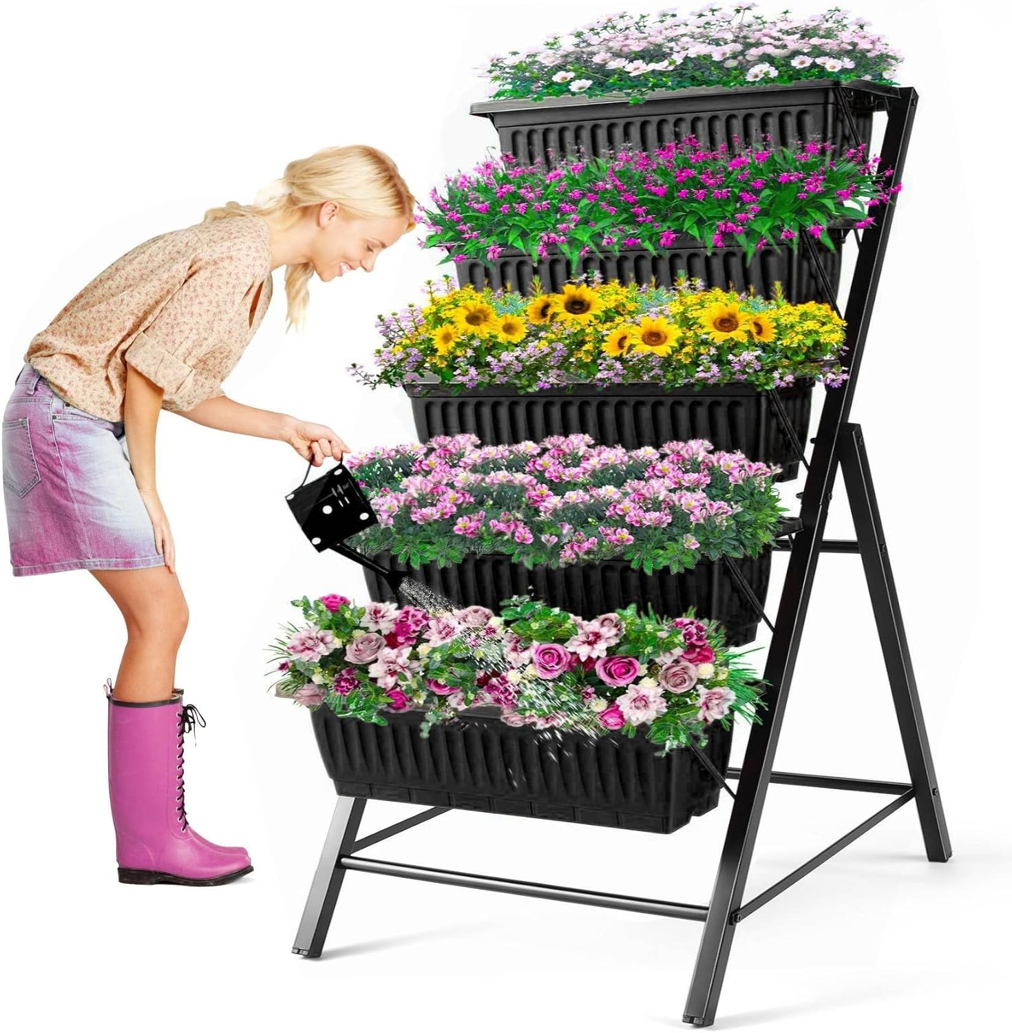 Vertical Planter - Металлическая 5-ярусная вертикальная подставка для растений
