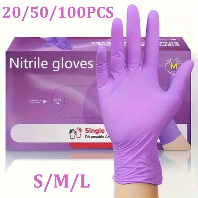 Garden Gloves - 50/100 шт. фиолетовые нитриловые перчатки одноразовые