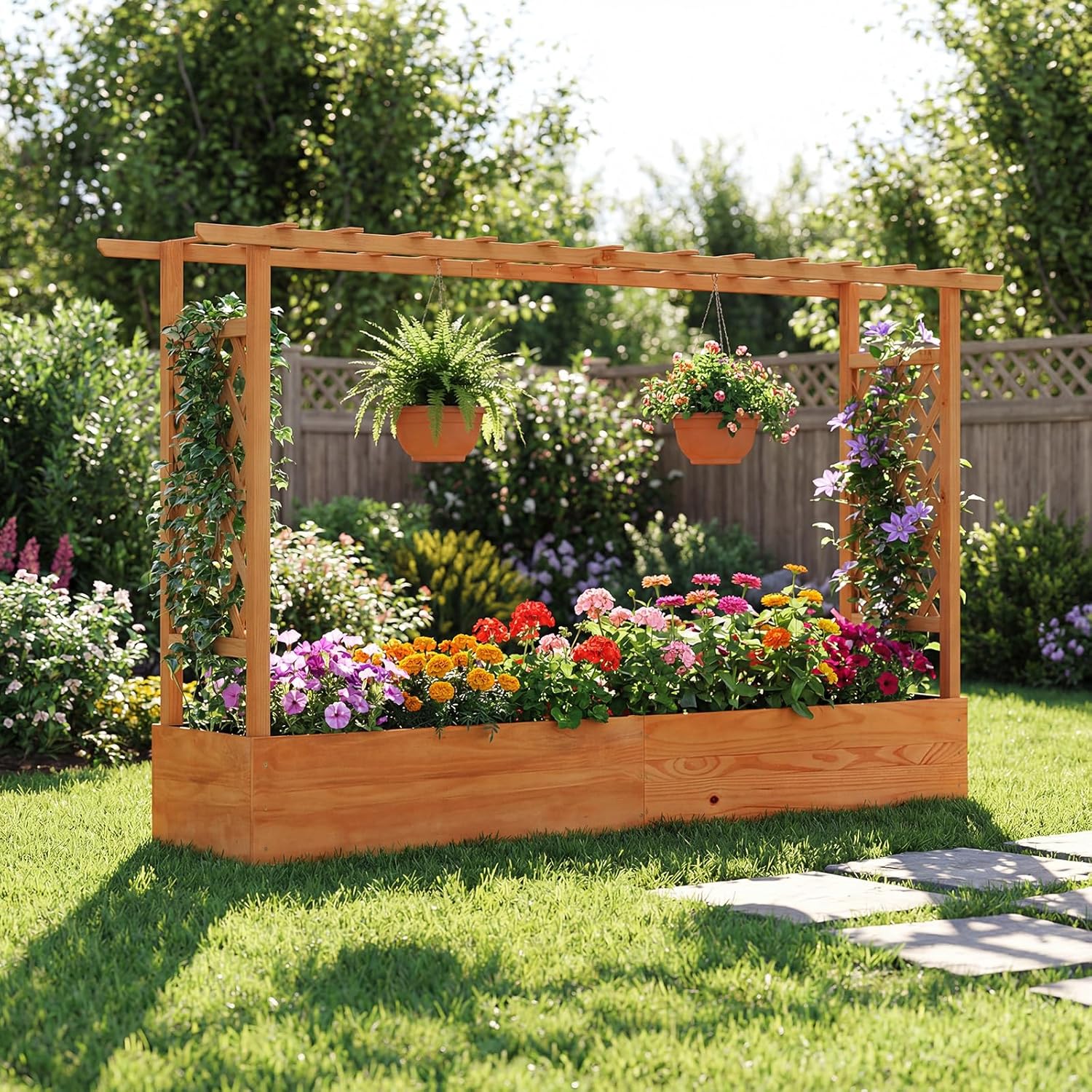 Raised Garden Bed - Уличная приподнятая грядка для сада, пластиковая,