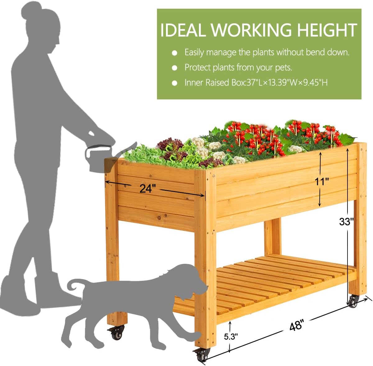 Мобильная деревянная приподнят – обзор и цена Raised Garden Bed