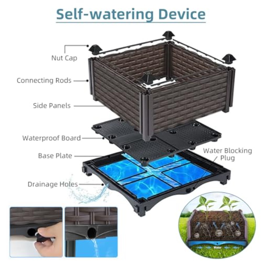Уличный самополивный приподнят – обзор и цена Self Watering Planter