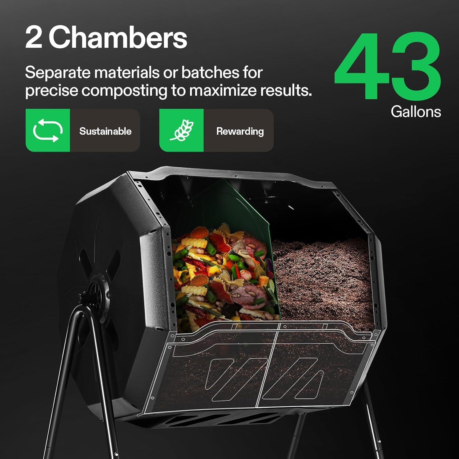 Уличный вращающийся компостер  – обзор и цена Compost Bin