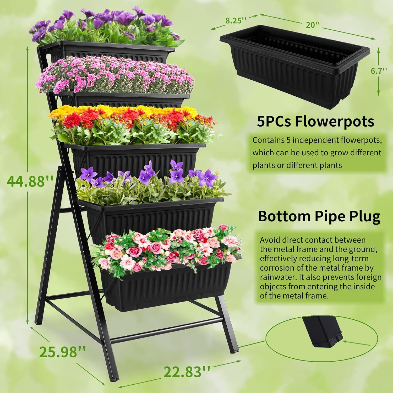 Металлическая 5-ярусная вертик – обзор и цена Vertical Planter