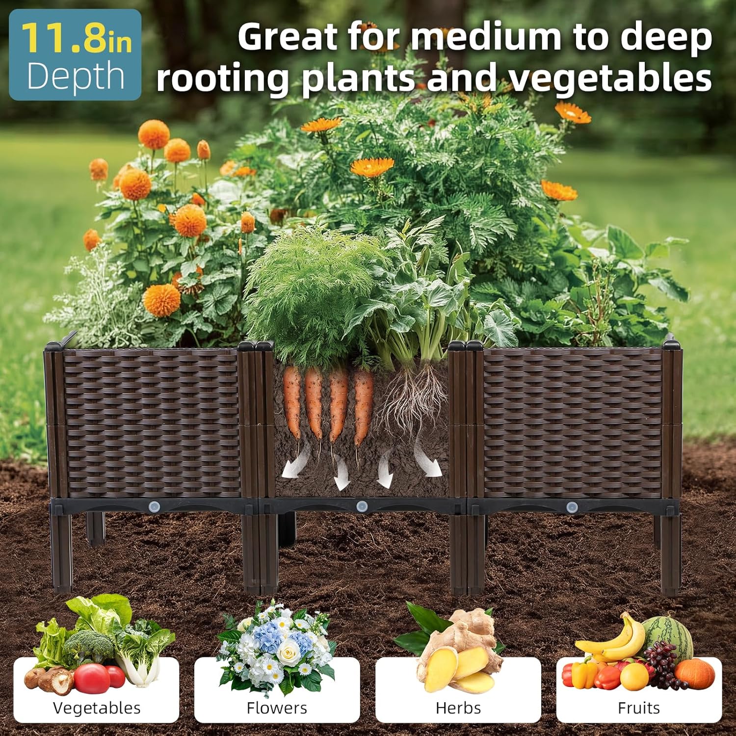 Уличный садовый плетеный кашпо – обзор и цена Self Watering Planter